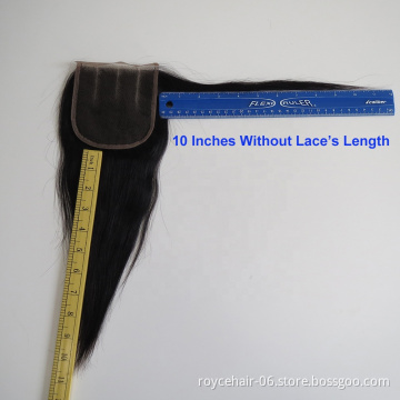 Raw Virgin Unprocessed Brazilian  4X4  Super Fine Straight Hair Swiss Lace Closure With Baby Hair